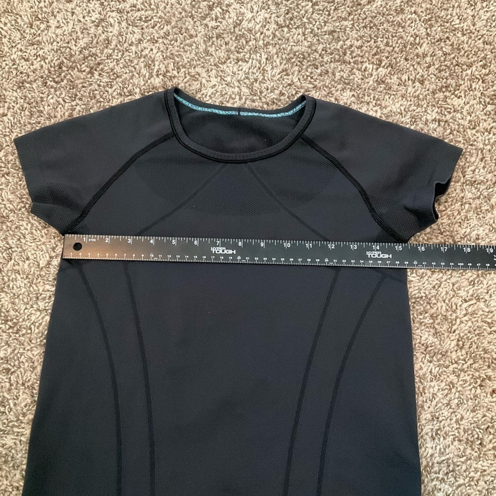 Ivivva / Lululemon Youth Swiftly Tech Top Girls Size 14 Black Active Athletic - Picture 6 of 8